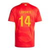 Camisola Espanha Aymeric Laporte 14 Homen Equipamento 1ª Euro 2024